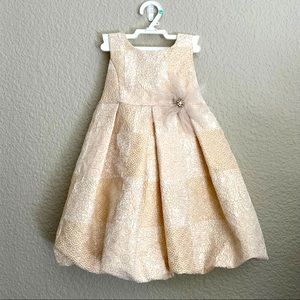 Pippa & Julie Beige Gold Formal Floral Dress 3T
